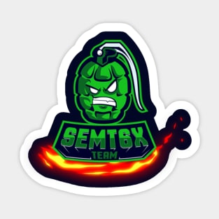 Semt6x logo with flame navy Sticker